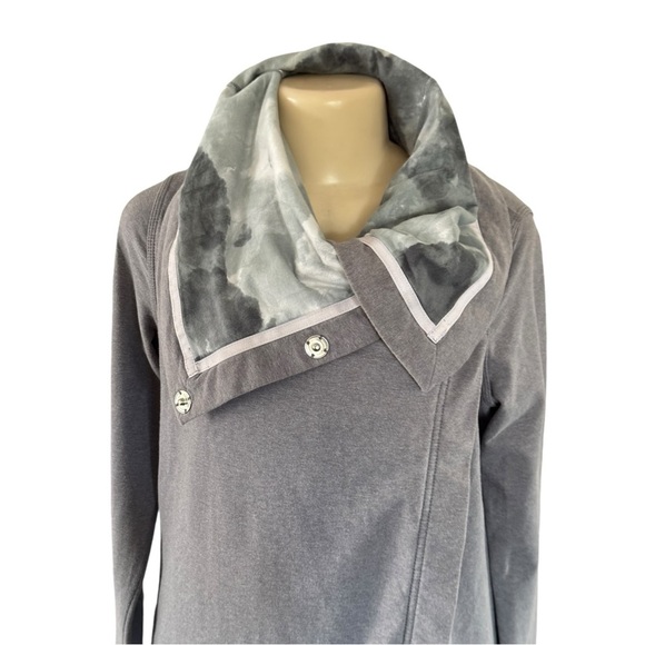 Lululemon Gray‎ Savasana Layered Convertible Wrap Cardigan French Terry Jacket 6 - Picture 2 of 12